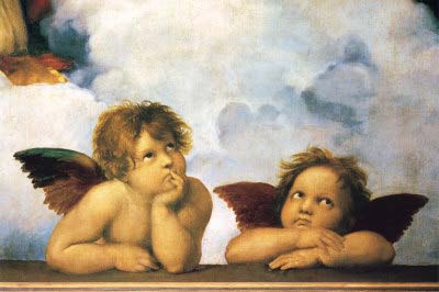 particolare dipinto di Raffaello che mostra due cherubini